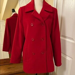J. Jill Vibrant Red Pea Coat